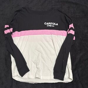 Capitola pink-black long sleeve Tshirt